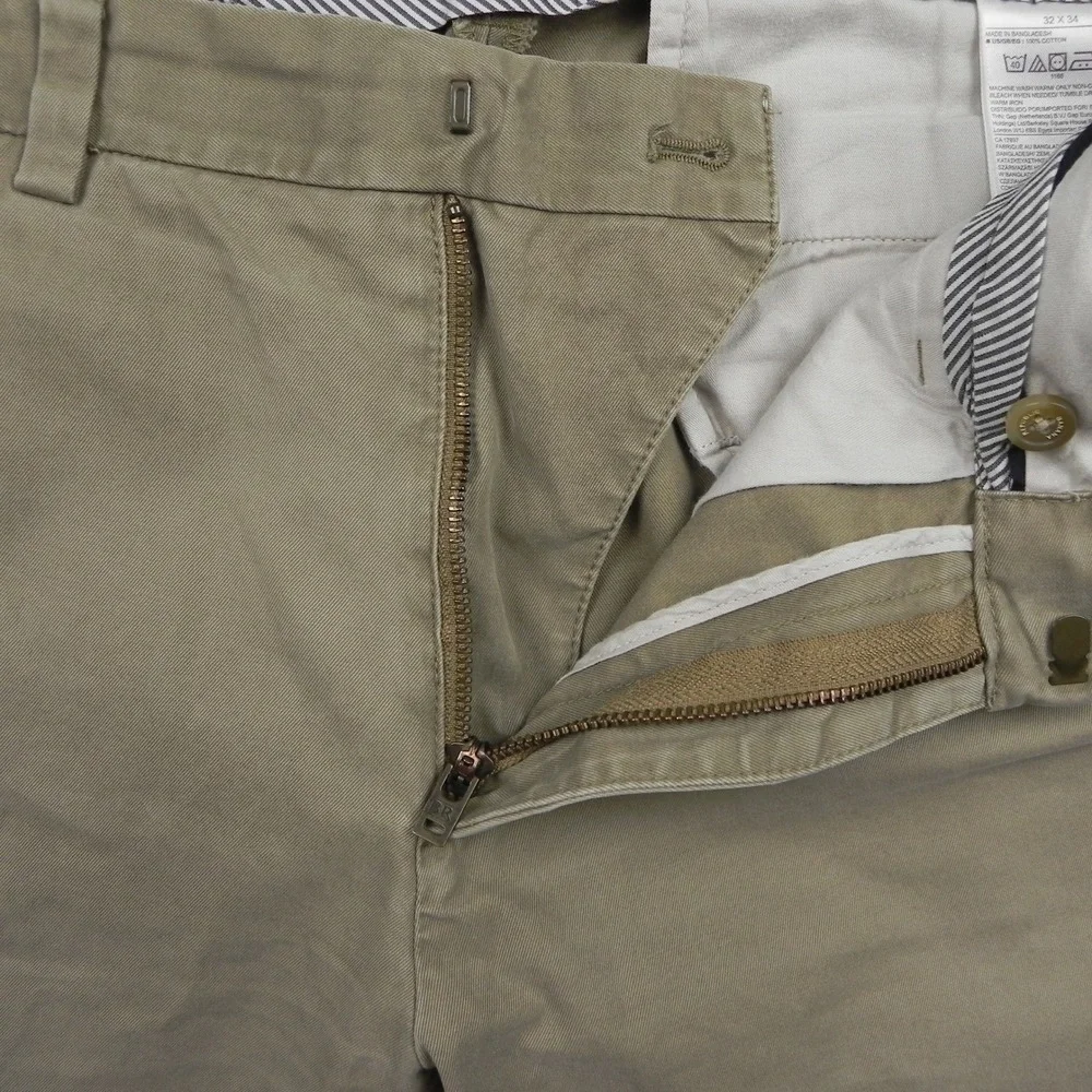 Banana Republic Fulton Chino Mens 32x34 Slim Fit Khaki Tan Cotton Pants Trousers